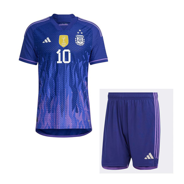 3 Estrellas Camiseta Argentina Replica Segunda Ropa Niño MESSI 2022/23